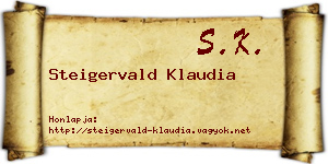 Steigervald Klaudia névjegykártya