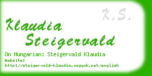 klaudia steigervald business card